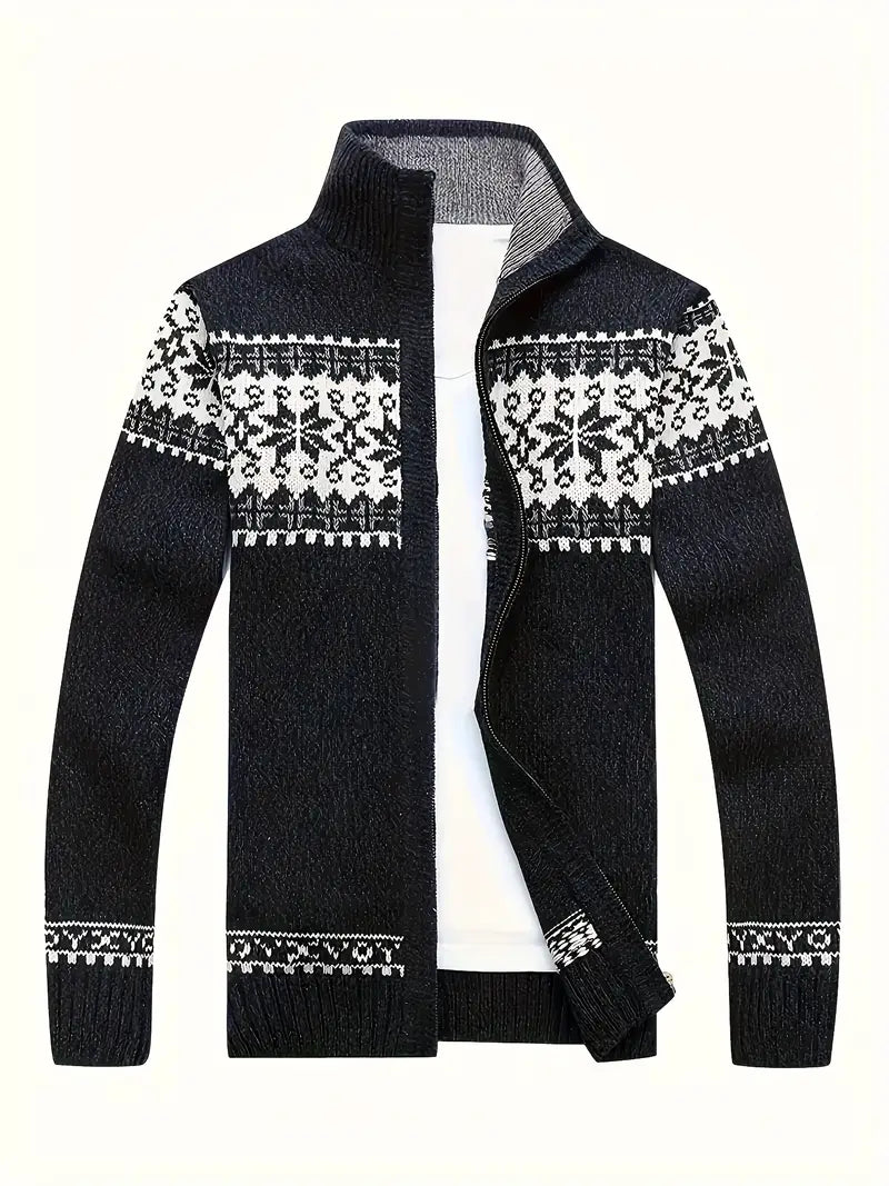 Casual Scandinavisch vest voor heren, ideaal voor herfst- en winterdagen, met een klassiek patroon en ritssluiting.