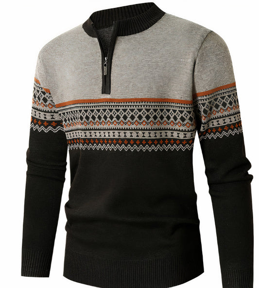 Casual wintertrui voor mannen met een modern patroon, ideaal voor herfst- en winterdagen.