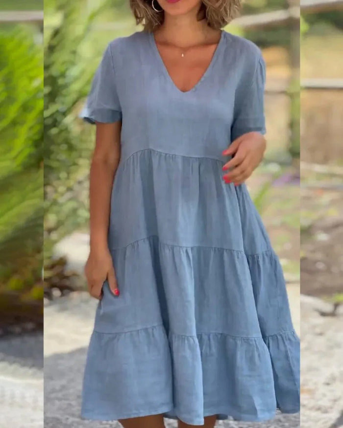 Comfortabele midi-jurk voor de zomer, elegant en luchtig voor zonnige dagen