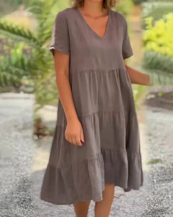Comfortabele midi-jurk voor de zomer, elegant en luchtig voor zonnige dagen