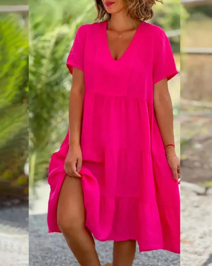 Comfortabele midi-jurk voor de zomer, elegant en luchtig voor zonnige dagen