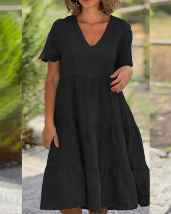 Comfortabele midi-jurk voor de zomer, elegant en luchtig voor zonnige dagen