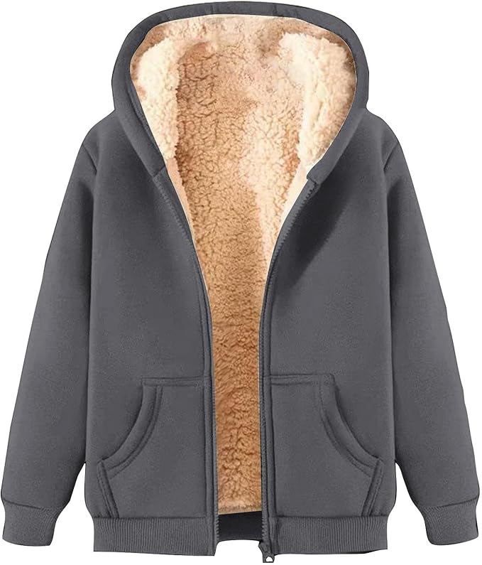 Behaaglijke fleecetrui voor dames met capuchon, ideaal voor koude herfst- en winterdagen.