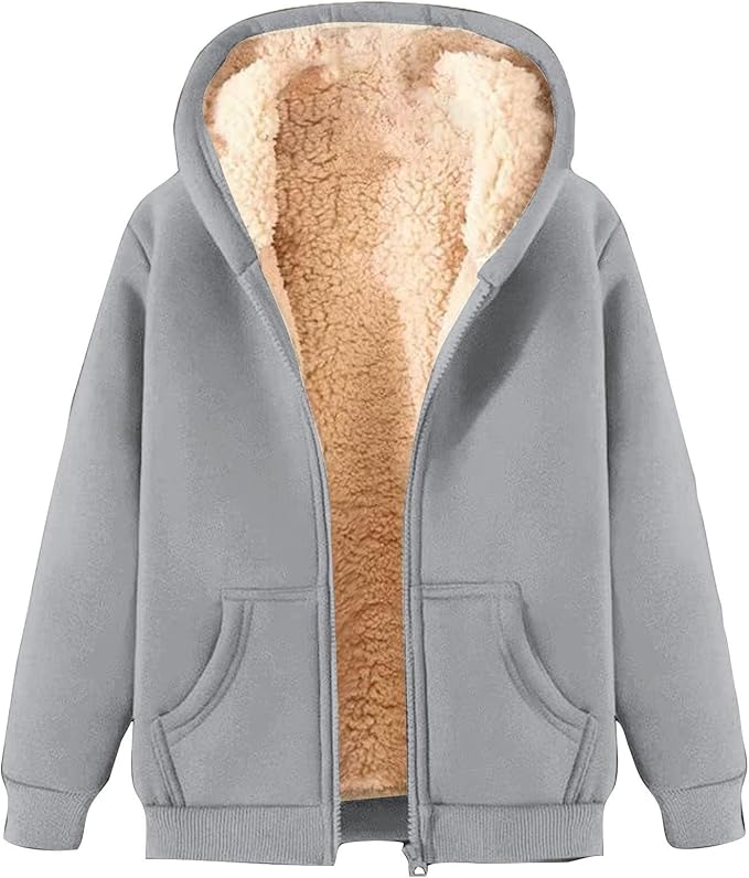 Behaaglijke fleecetrui voor dames met capuchon, ideaal voor koude herfst- en winterdagen.