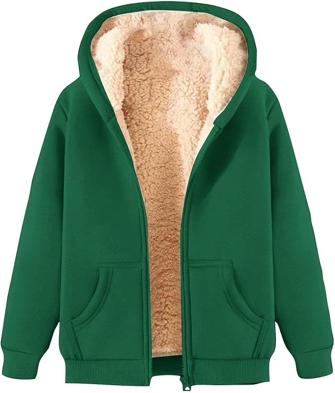 Behaaglijke fleecetrui voor dames met capuchon, ideaal voor koude herfst- en winterdagen.