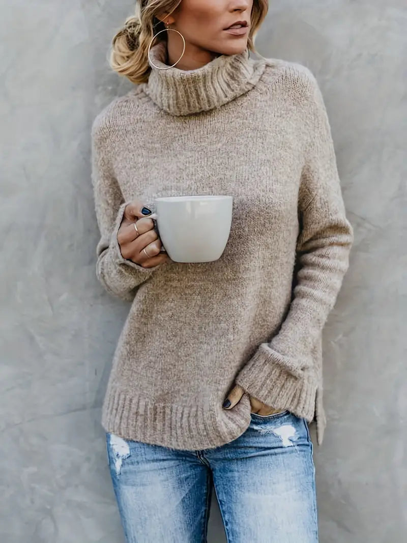 Eenvoudige, warme coltrui voor de winter, ideaal voor comfortabele en stijlvolle outfits.