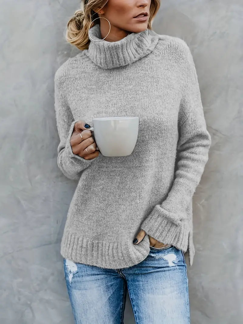 Eenvoudige, warme coltrui voor de winter, ideaal voor comfortabele en stijlvolle outfits.