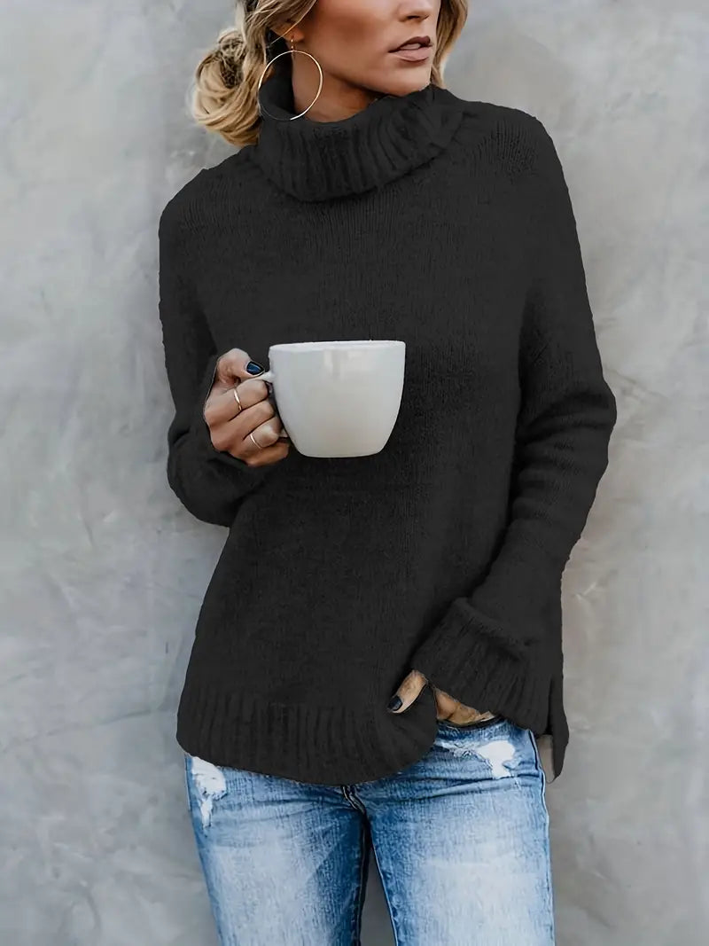 Eenvoudige, warme coltrui voor de winter, ideaal voor comfortabele en stijlvolle outfits.
