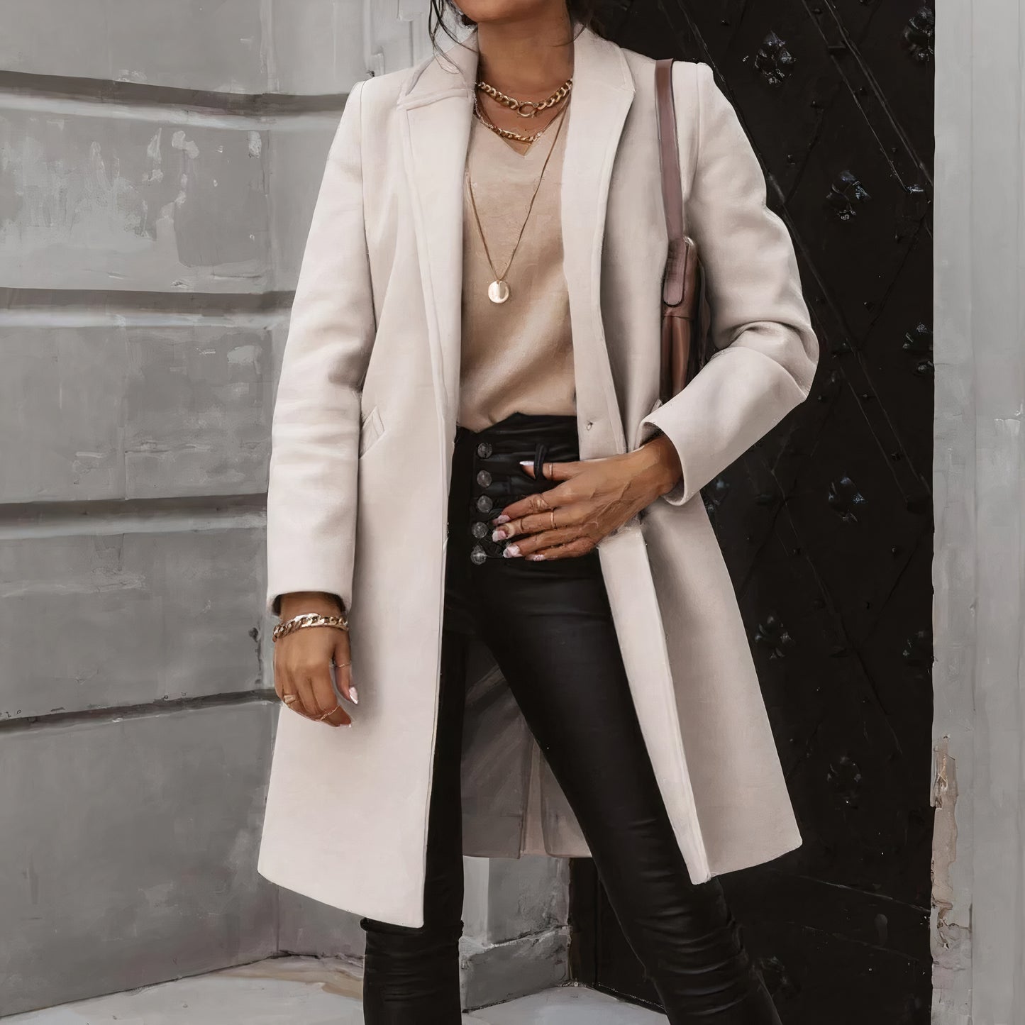 Elegante winterjas voor dames, ideaal voor herfst- en winterdagen, met een tijdloos ontwerp en hoogwaardig materiaal.
