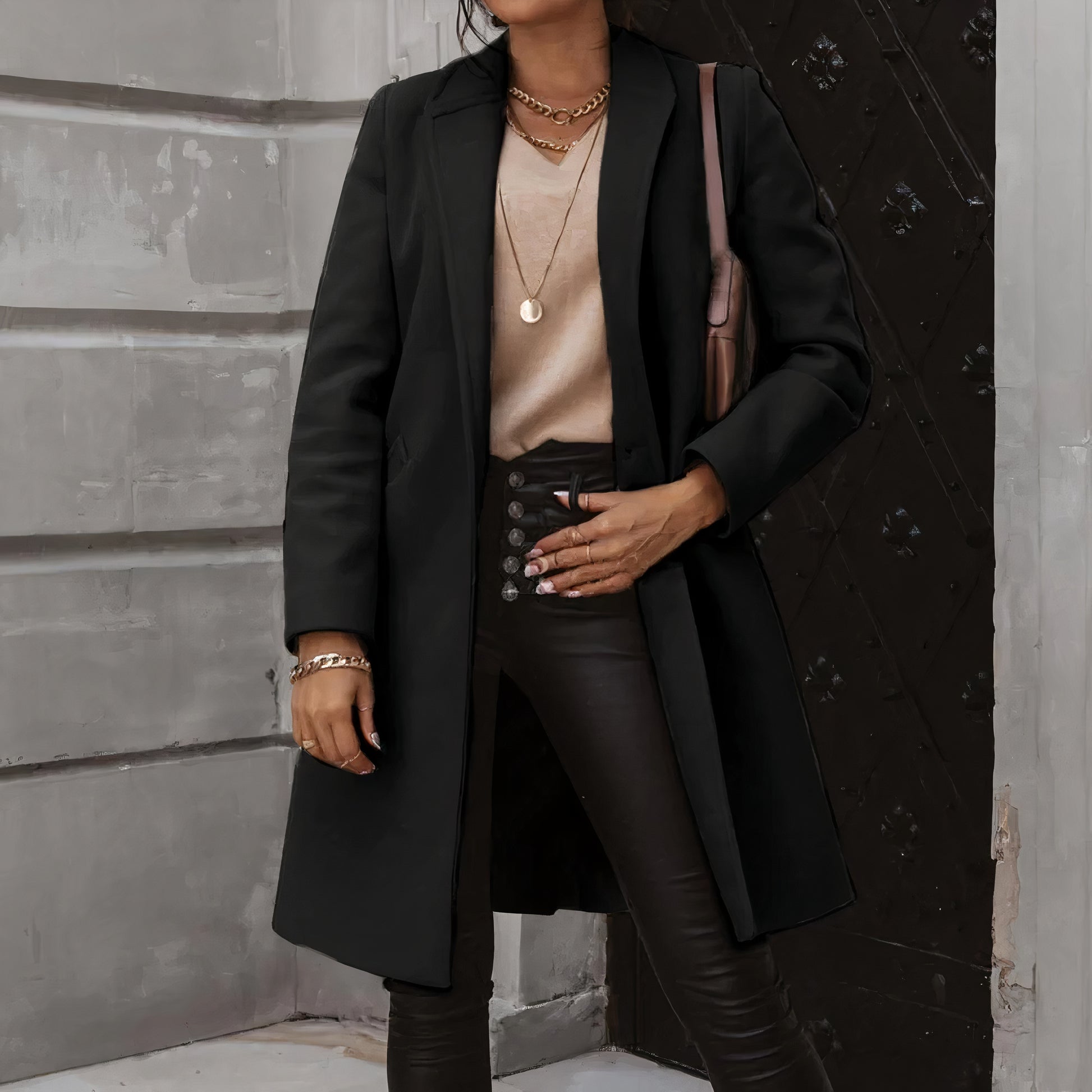 Elegante winterjas voor dames, ideaal voor herfst- en winterdagen, met een tijdloos ontwerp en hoogwaardig materiaal.