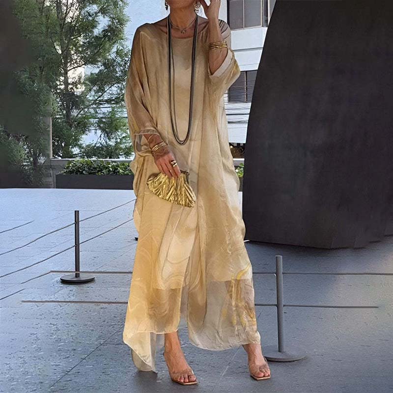 Elegante chiffon jurk voor de lente, ideaal voor stijlvolle gelegenheden