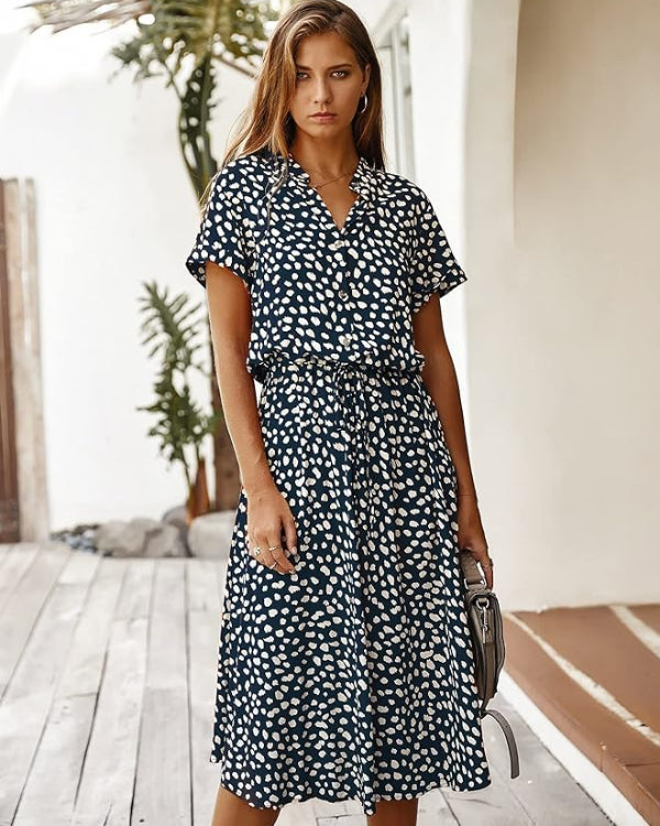 Elegante vintage midi-jurk voor dames voor de zomer - tijdloos, luchtig en perfect voor warme dagen.