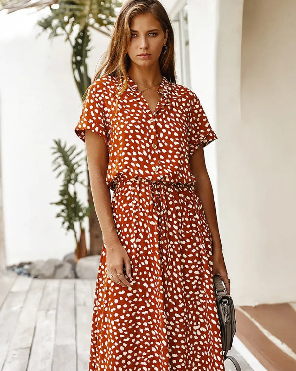 Elegante vintage midi-jurk voor dames voor de zomer - tijdloos, luchtig en perfect voor warme dagen.