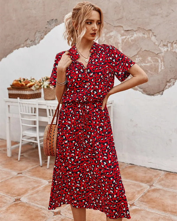 Elegante vintage midi-jurk voor dames voor de zomer - tijdloos, luchtig en perfect voor warme dagen.