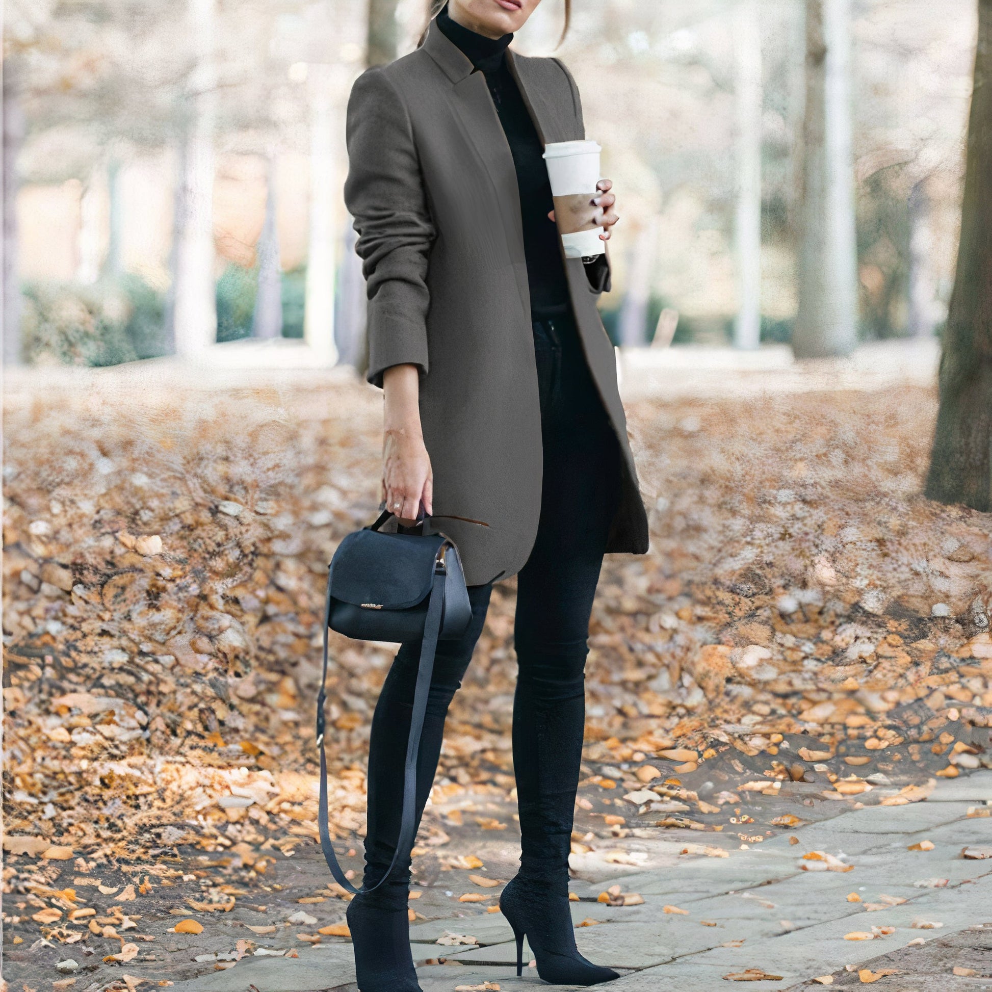 Elegante winterjas voor dames, ideaal voor herfst- en winterdagen, met een moderne snit en klassiek ontwerp.