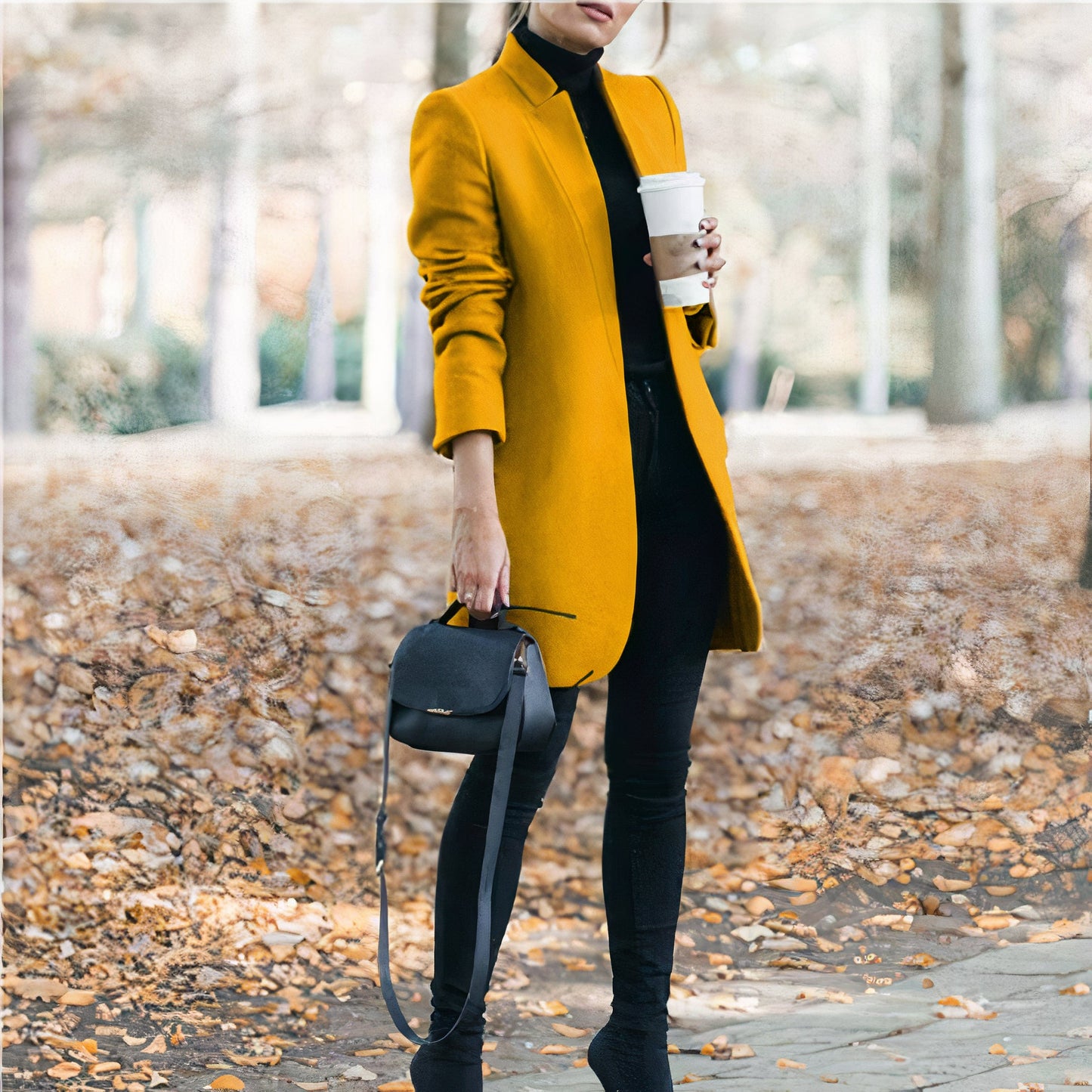 Elegante winterjas voor dames, ideaal voor herfst- en winterdagen, met een moderne snit en klassiek ontwerp.