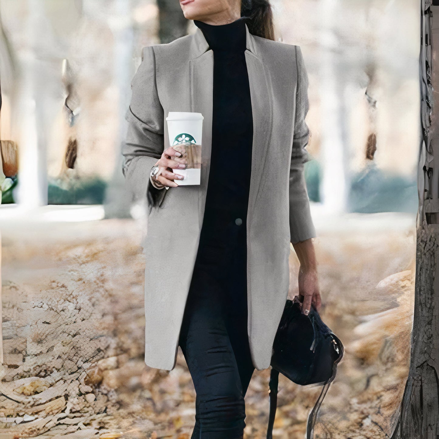 Elegante winterjas voor dames, ideaal voor herfst- en winterdagen, met een moderne snit en klassiek ontwerp.