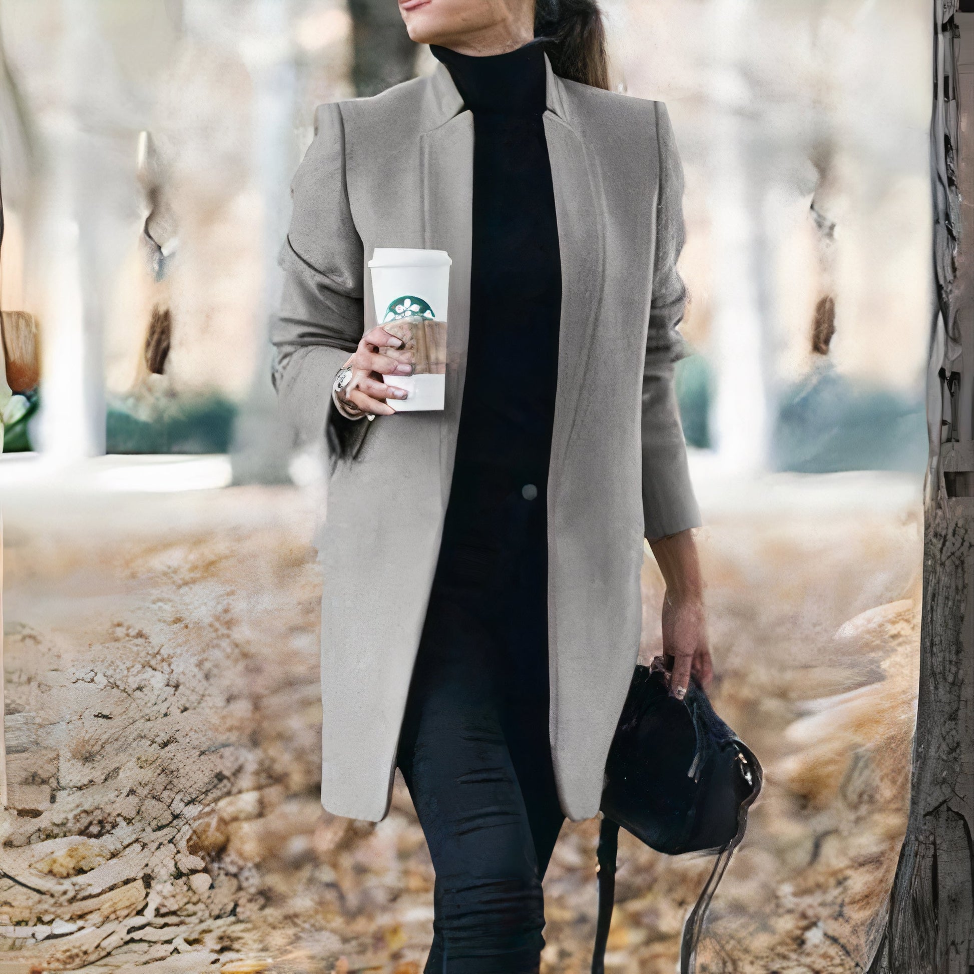 Elegante winterjas voor dames, ideaal voor herfst- en winterdagen, met een moderne snit en klassiek ontwerp.