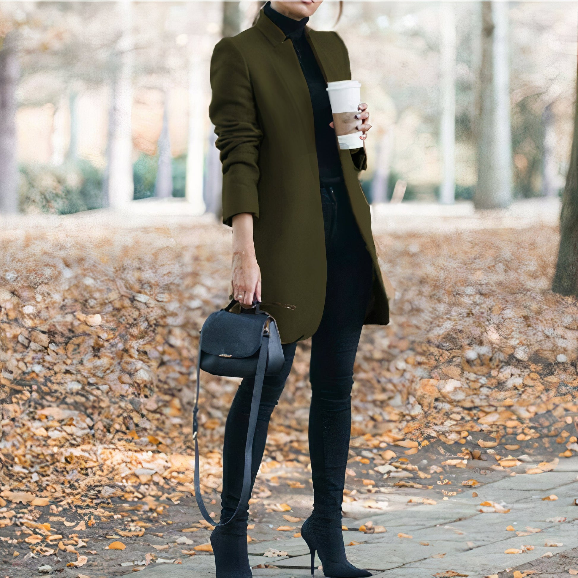 Elegante winterjas voor dames, ideaal voor herfst- en winterdagen, met een moderne snit en klassiek ontwerp.