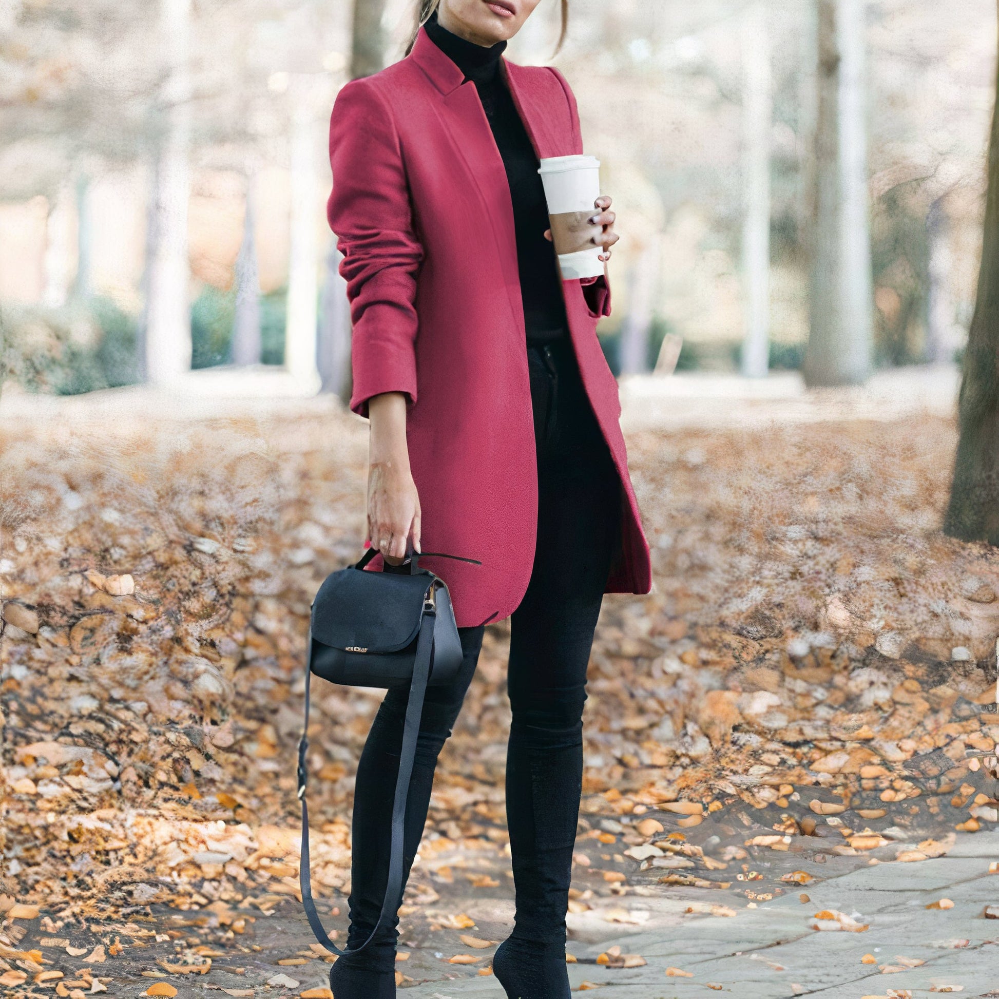 Elegante winterjas voor dames, ideaal voor herfst- en winterdagen, met een moderne snit en klassiek ontwerp.