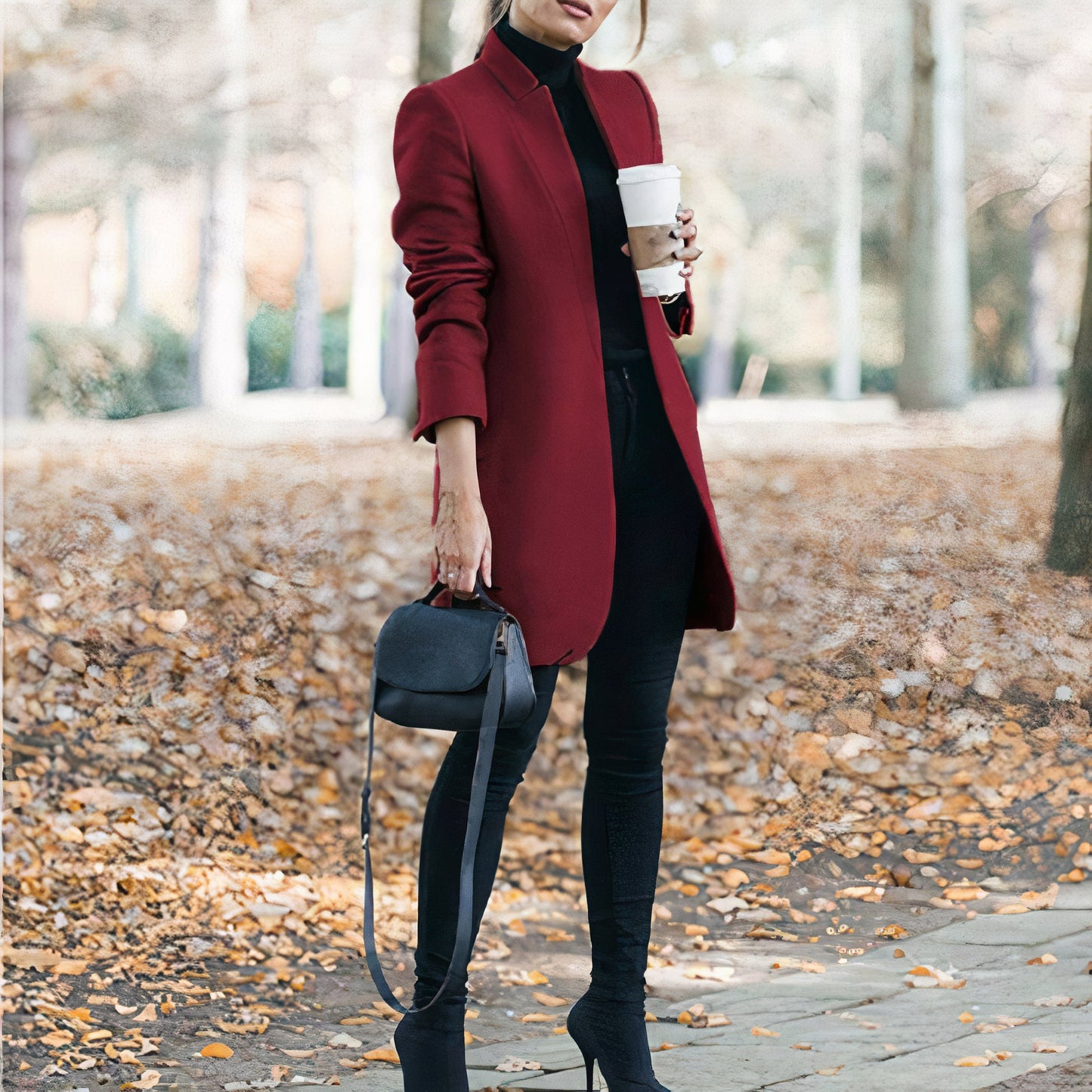 Elegante winterjas voor dames, ideaal voor herfst- en winterdagen, met een moderne snit en klassiek ontwerp.