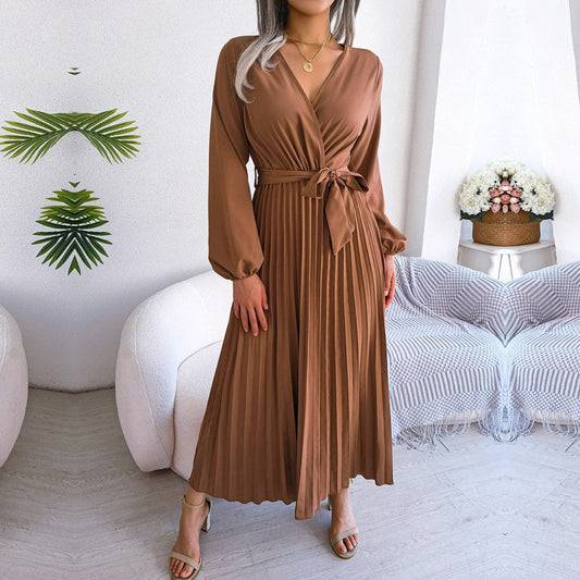 Maxi-jurk met V-hals Feestelijke boho stijl - Cleva