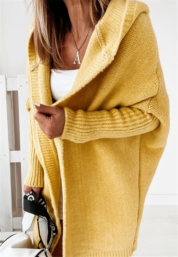 Gebreid vest met capuchon voor koele herfst- en winterdagen, gemaakt van hoogwaardig breiwerk met een knusse oversized pasvorm.
