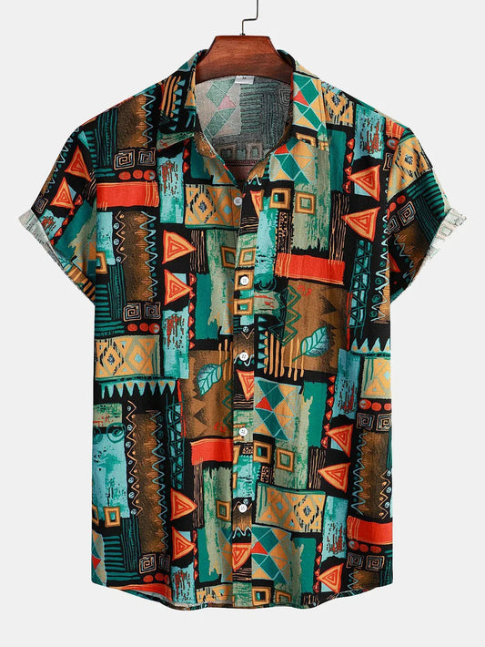 Lichtgewicht en stijlvol overhemd met print voor mannen, ideaal voor de lente en zomer.
