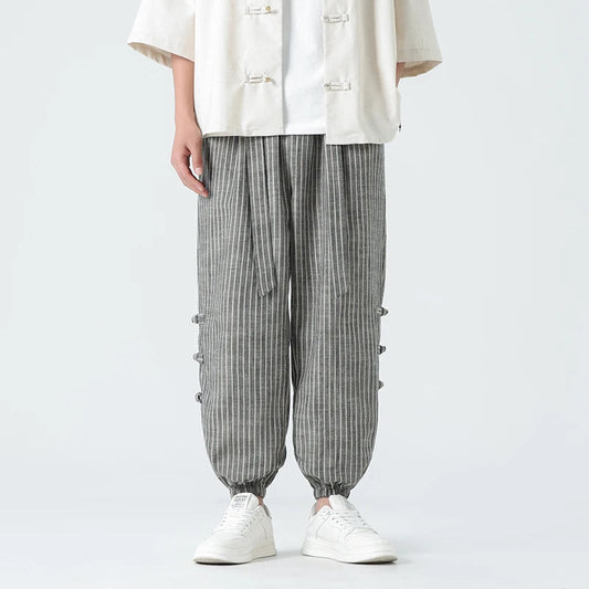 Elegante zomerbroek voor heren van katoen en linnen - licht, ademend en perfect voor warme dagen.