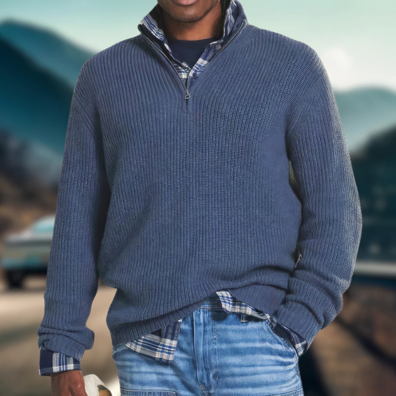 Warme wollen trui van hoge kwaliteit voor mannen, ideaal voor koude winterdagen en veelzijdige outfits.