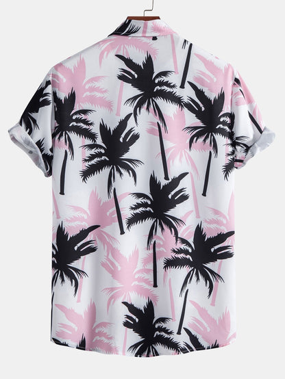 Shirt met palmboommotief en knoopsluiting - Keller