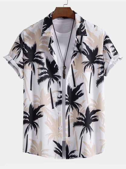 Shirt met palmboommotief en knoopsluiting - Keller