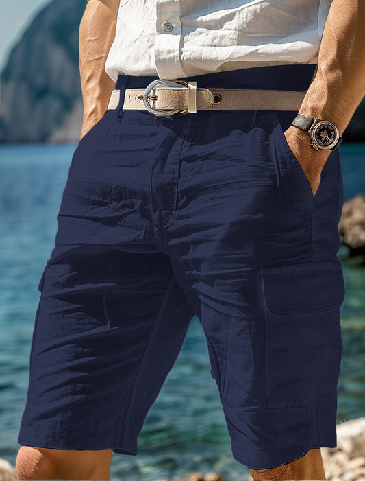 Klassieke linnen strandshort voor heren met ademend materiaal en een comfortabele snit.