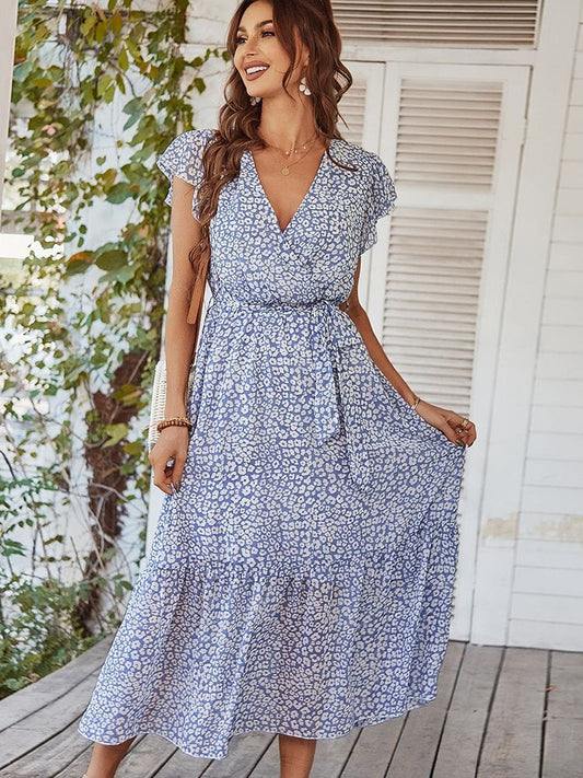 Feestjurk met bloemen in landelijke stijl - Isha