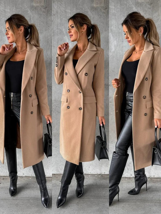 Lange stijlvolle winterjas voor dames - ideaal voor herfst- en winterdagen, elegant en comfortabel.