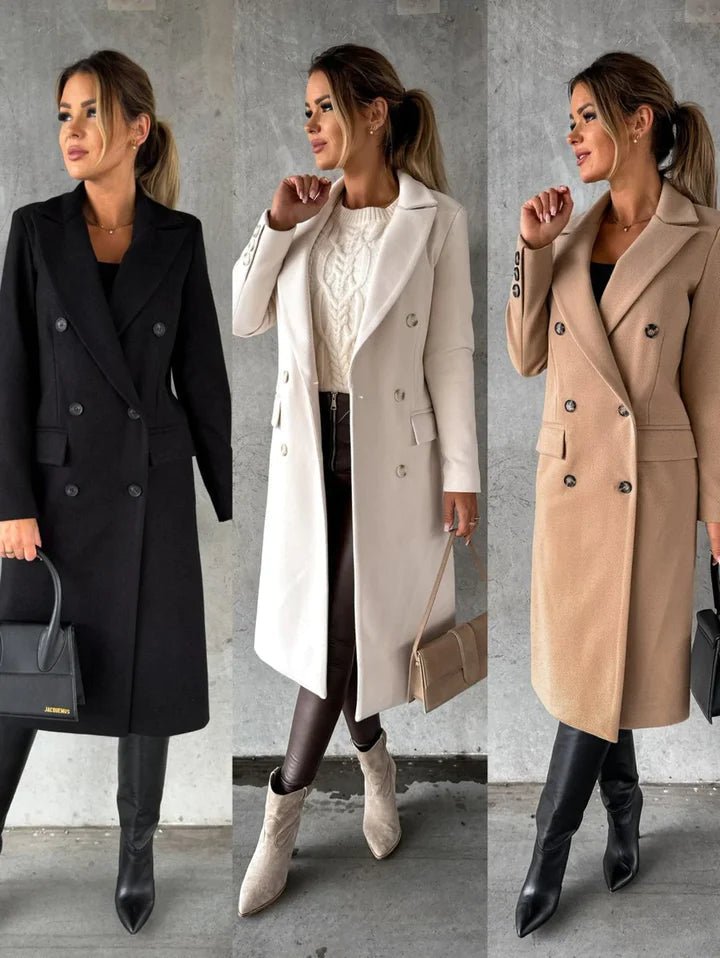 Lange stijlvolle winterjas voor dames - ideaal voor herfst- en winterdagen, elegant en comfortabel.