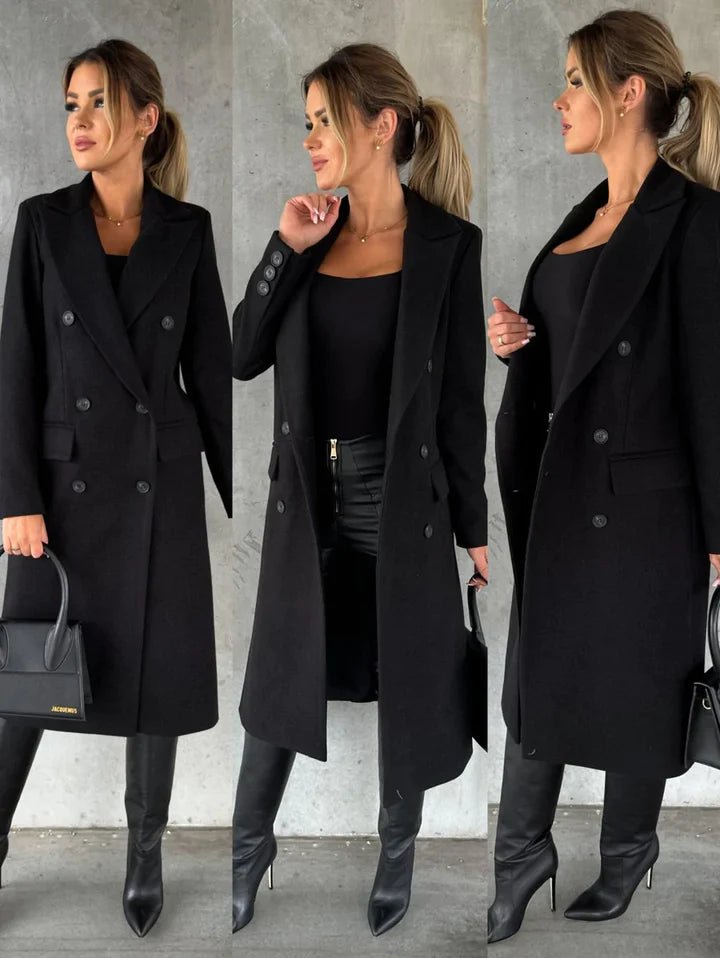 Lange stijlvolle winterjas voor dames - ideaal voor herfst- en winterdagen, elegant en comfortabel.