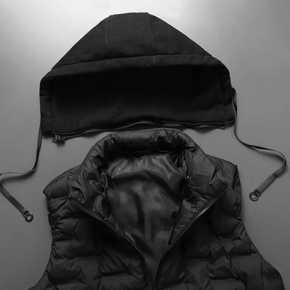 Lichtgewicht gilet met capuchon, ideaal voor herfst- en winterdagen, afneembare capuchon, ademend materiaal en veelzijdig ontwerp.