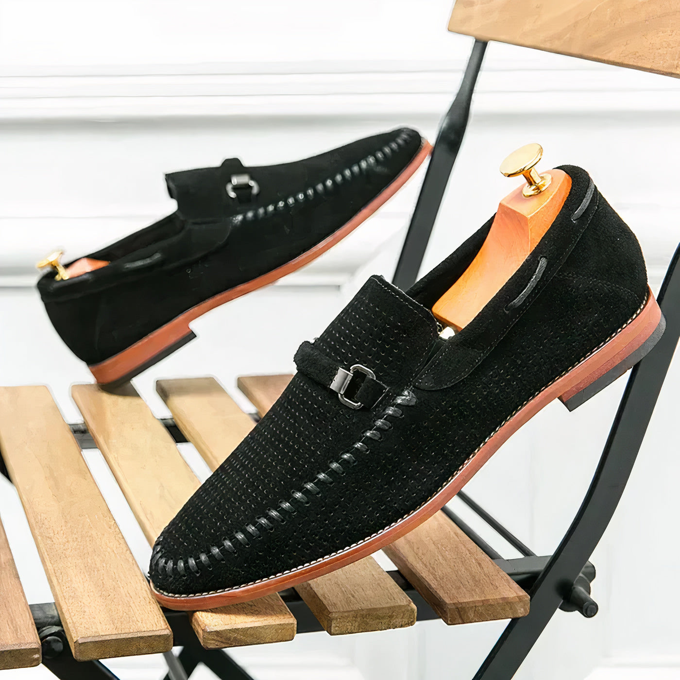 Luxe klassieke Italiaanse herenloafers met een elegant ontwerp, ideaal voor de herfst en winter.