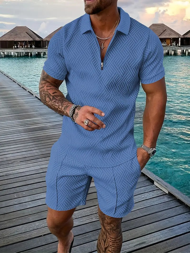 Elegantes Shirt-und-Shorts-Set für Männer – leicht, atmungsaktiv und stilvoll.