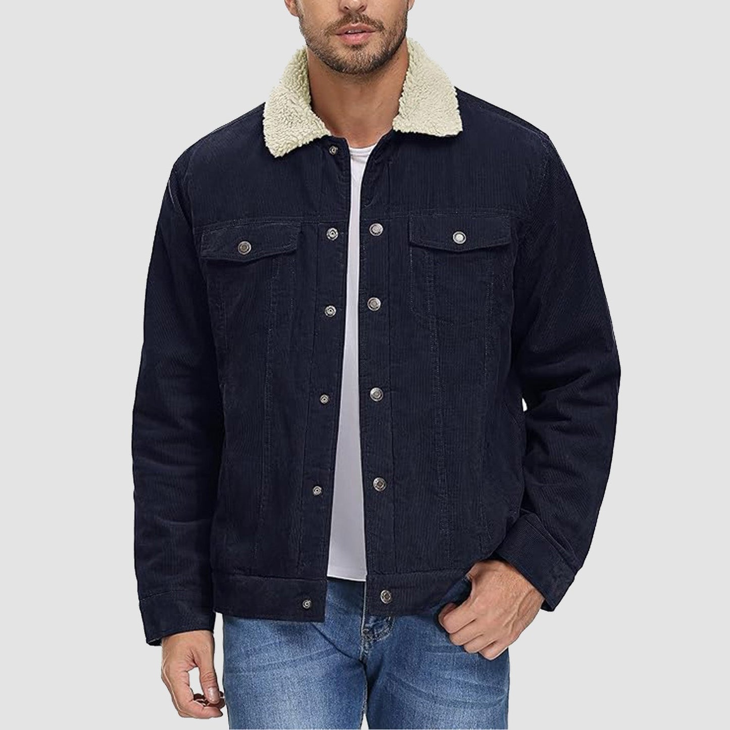 Corduroy herenjas met sherpa voering - Joep