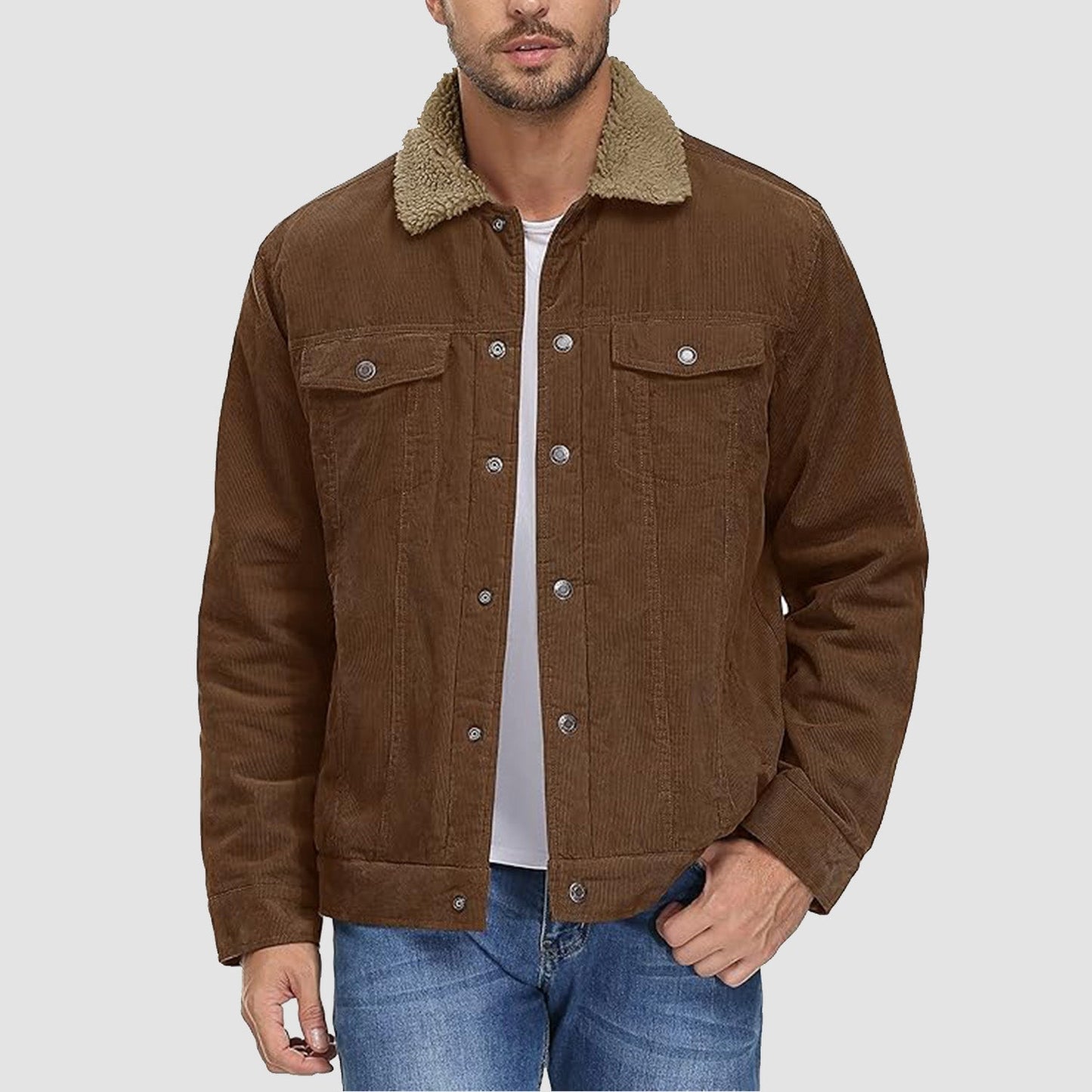 Corduroy herenjas met sherpa voering - Joep