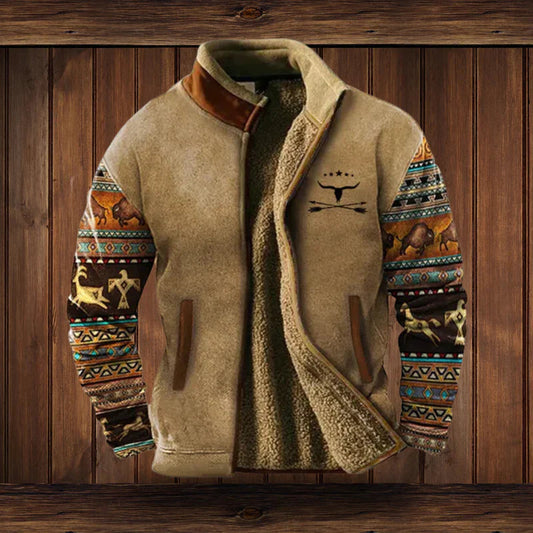 Outdoor fleece winterjack voor heren, ideaal voor warme en comfortabele buitenactiviteiten in de winter