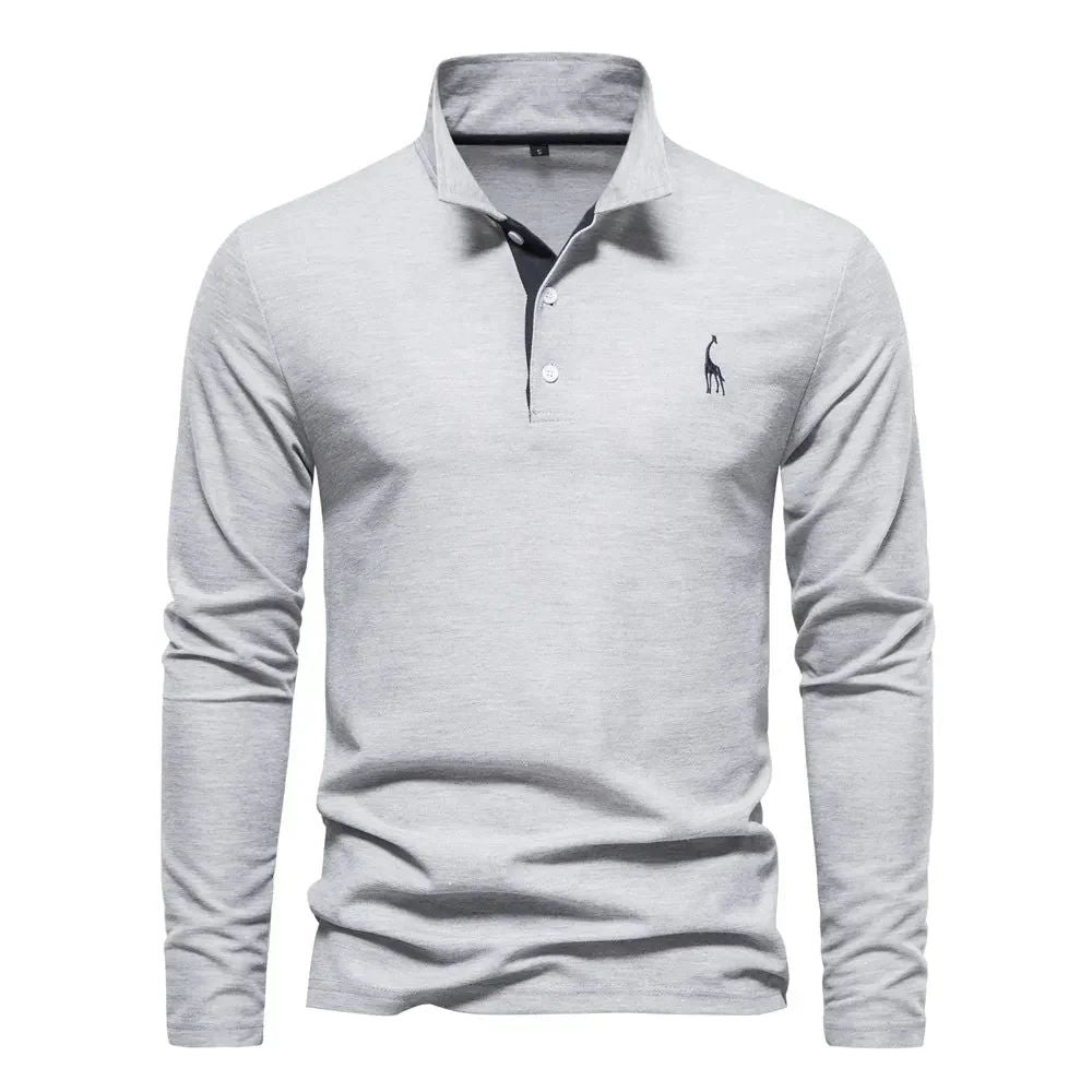 Modieuze polo met lange mouwen voor heren, ideaal voor herfst en winter.