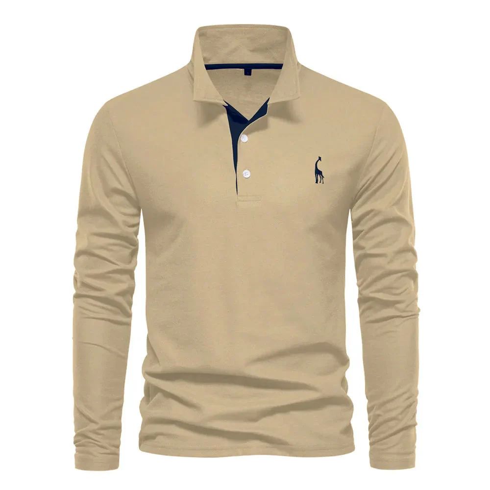 Modieuze polo met lange mouwen voor heren, ideaal voor herfst en winter.


