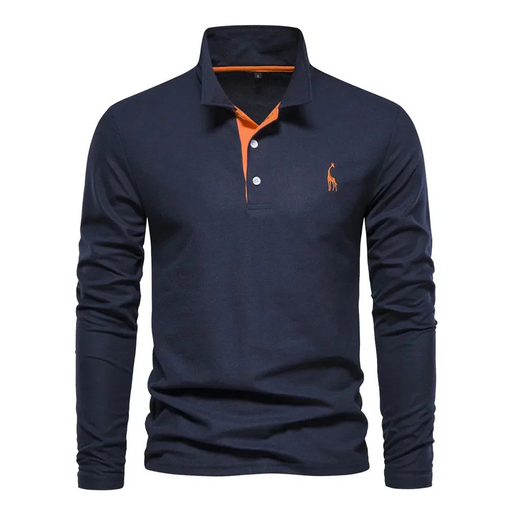 Modieuze polo met lange mouwen voor heren, ideaal voor herfst en winter.


