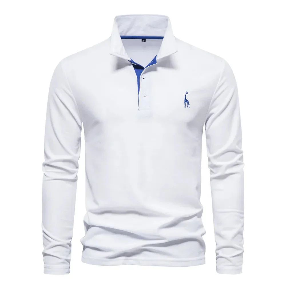 Modieuze polo met lange mouwen voor heren, ideaal voor herfst en winter.

