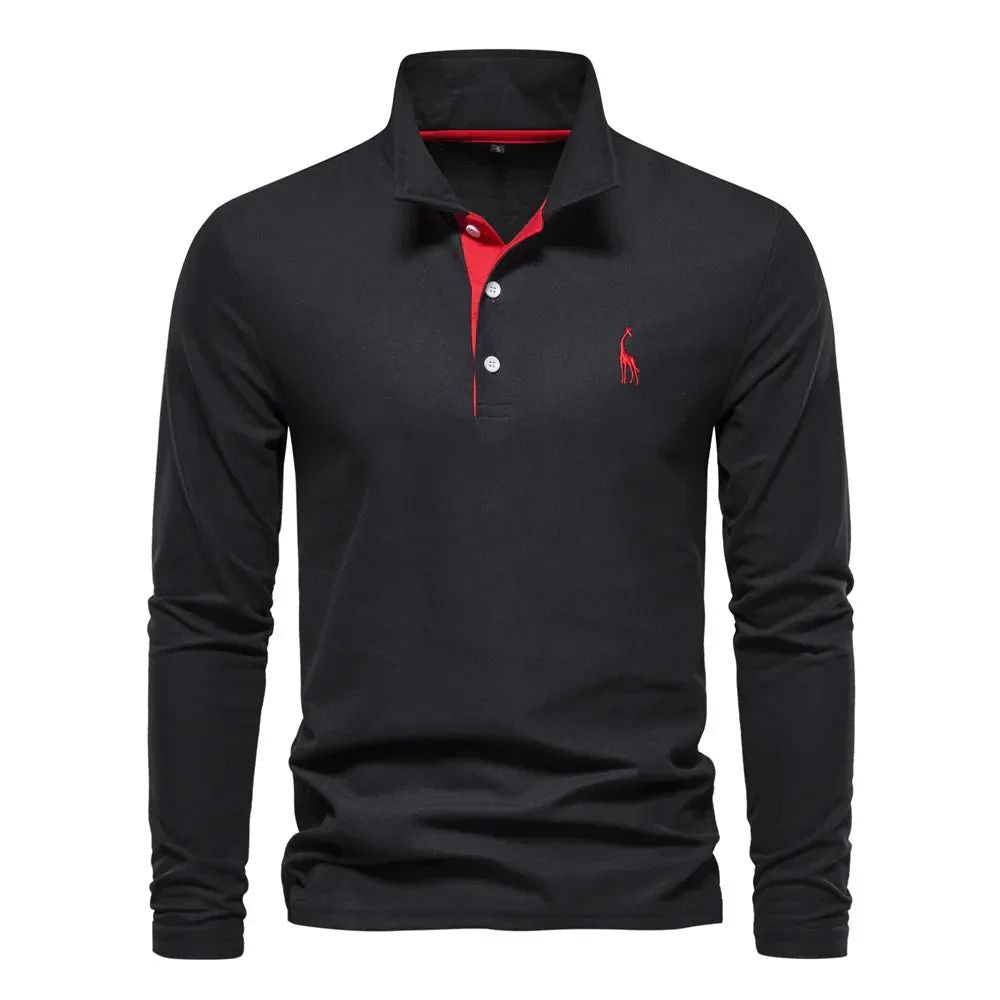 Modieuze polo met lange mouwen voor heren, ideaal voor herfst en winter.

