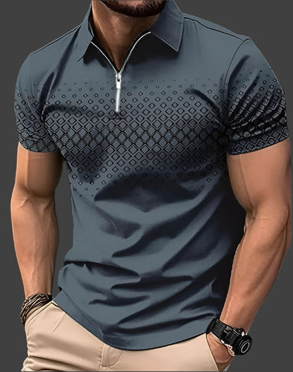 Elegant poloshirt voor heren met ruitpatroon – ideaal voor de zomer.