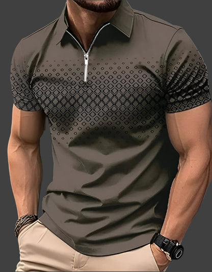 Elegant poloshirt voor heren met ruitpatroon – ideaal voor de zomer.